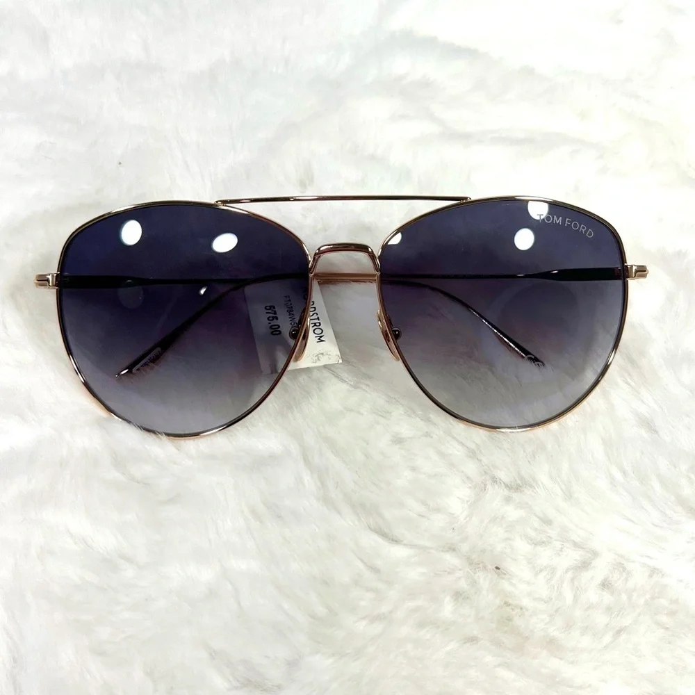 Tom Ford Milla TF784 Aviator Sunglasses Rose Gold Brown Gradient 59mm NWT $575 - Picture 2 of 7